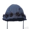 H38-N: Navy Flower Hat (0-24 Months)